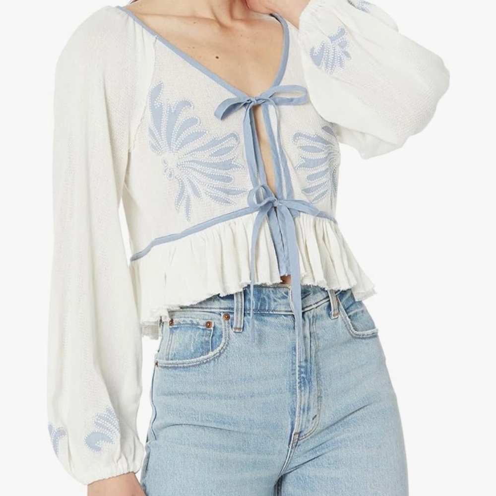 Free People Lookout Tie-Front Top